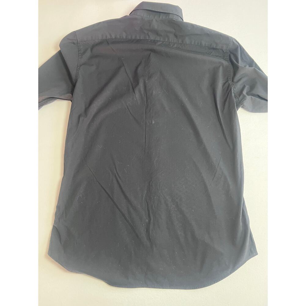 Uniqlo Men’s Medium Black Slim Fit Stretch Cotton Dress Shirt - Picture 2 of 7